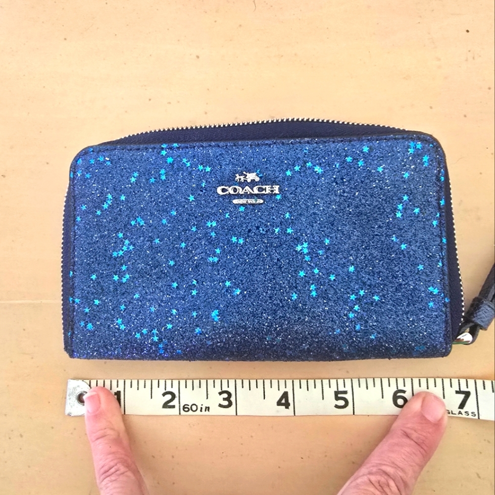 Coach Sparkling Blue Wristlet Wallet